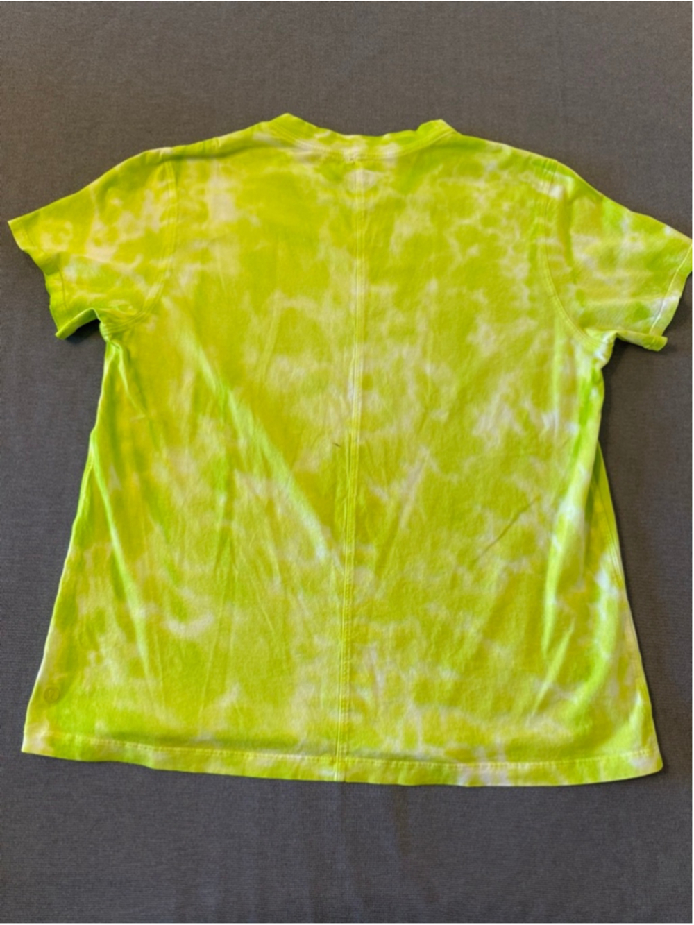 Lululemon All Yours Tee Marmoleado Tie Dye Electric Lime colorway Size Small (6) - Picture 5 of 8